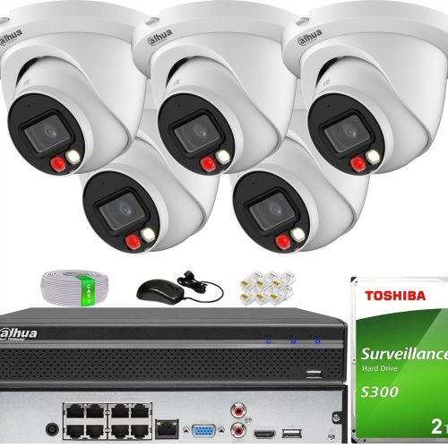 Zestaw do monitoringu IP 5x IPC-HDW2849TM-S-IL-028...