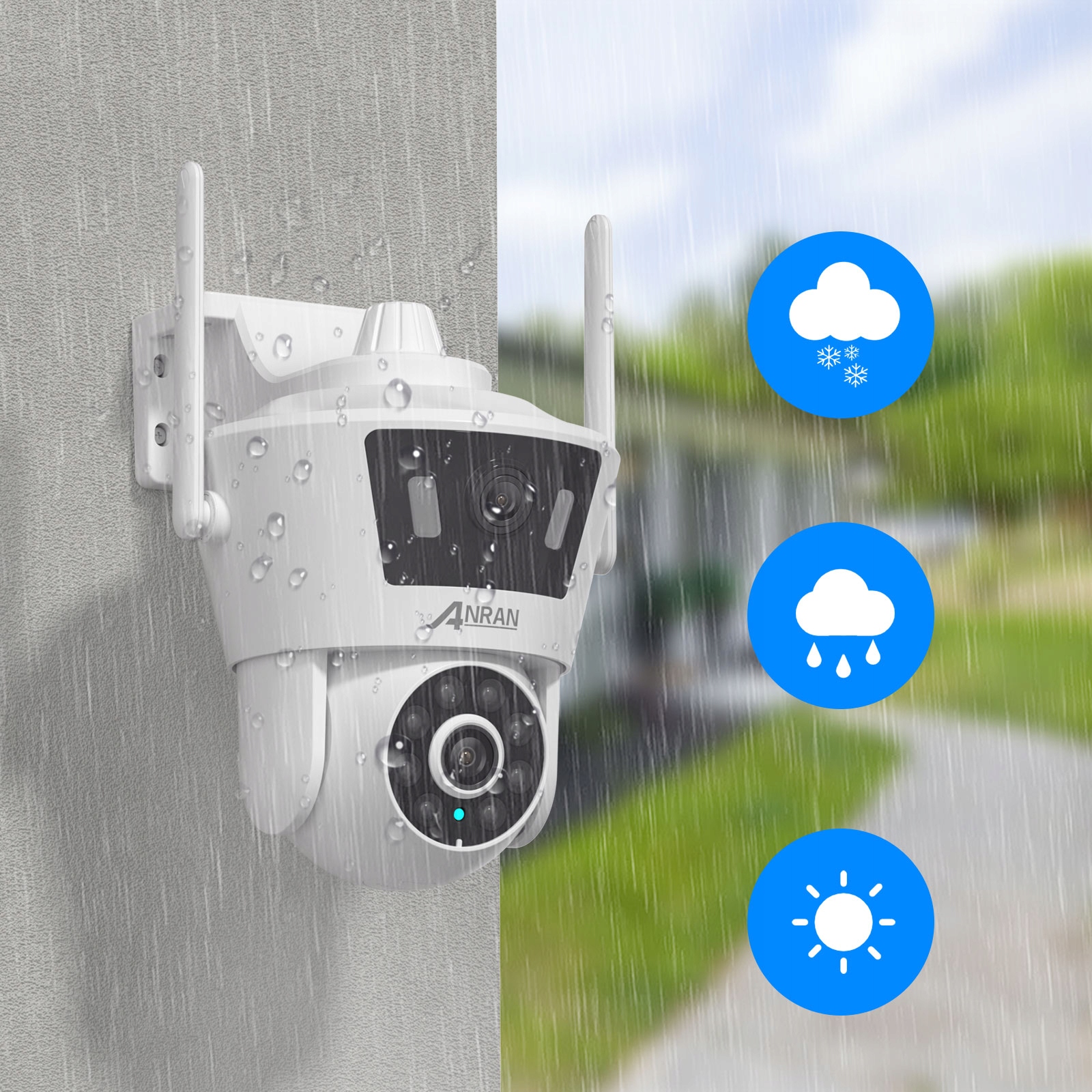 Kamera IP zewnętrzna Anran P7 Dual Lens Wifi Camera autotracking ICSEE - obrazek 11