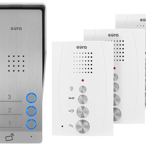 Domofon EURA ADP-63A3 – biały, trójrodzinn...