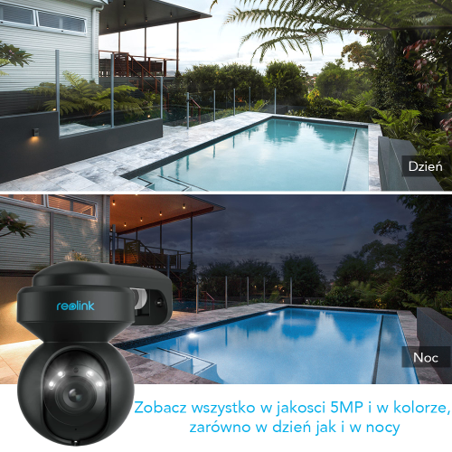 Kamera zewnętrzna Reolink  E1 Outdoor czarna | obrotowa | Wifi | Czujnik ruchu z wykrywaniem postaci i pojazdów