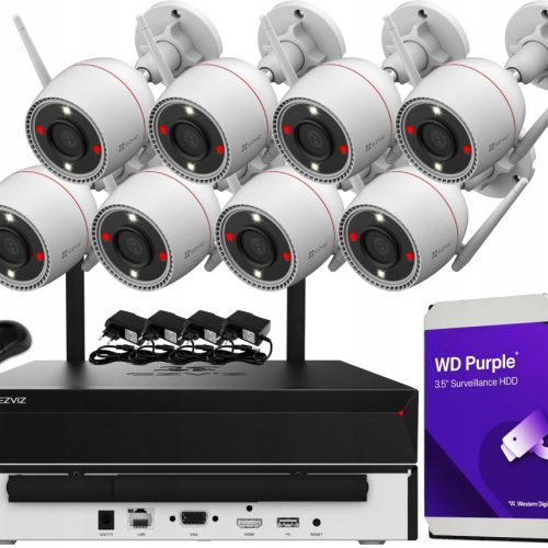 Zestaw do monitoringu dom IP kamera WiFi 8x H3c 3K...