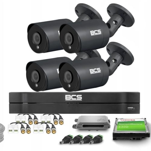 Zestaw do monitoringu AHD 4x BCS-TA25FSR4-G 5Mpx I...