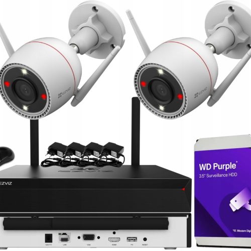 Zestaw do monitoringu dom IP kamera WiFi 2x H3c 3K...