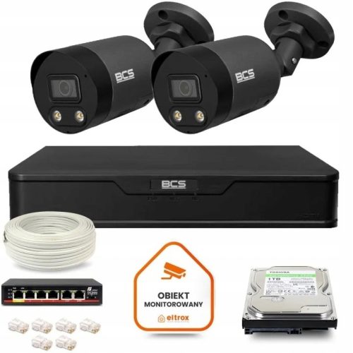 Zestaw do monitoringu kamera IP 2x BCS-P-TIP28FWR3...
