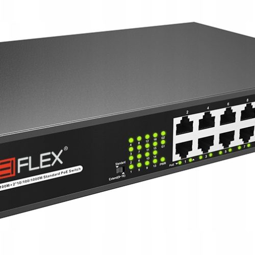 Switch PoE 16x POE +2x Gigabit Uplink 160W montaż...