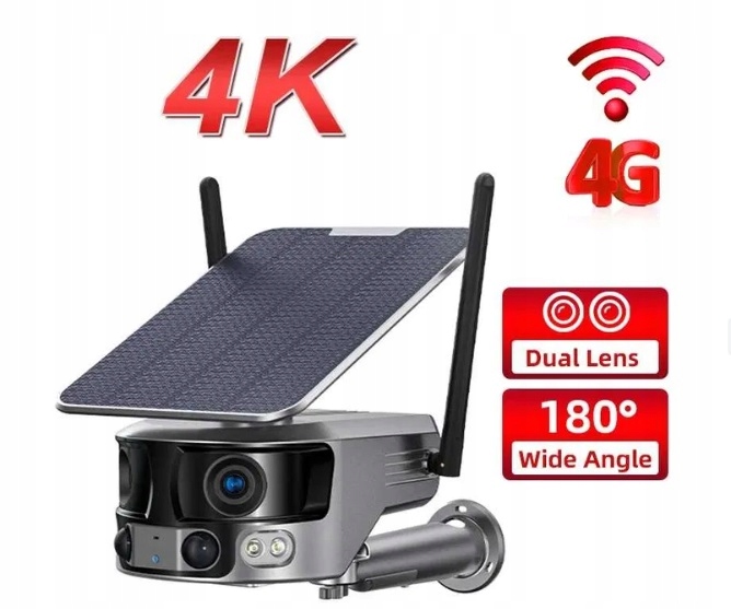 KAMERA 4G LTE SOLARNA 4K 8MPX 180° 18000MAH FISH EYE