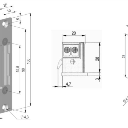 Elektrozaczep symetryczny ES-S12DC-R PROFI rewersy...