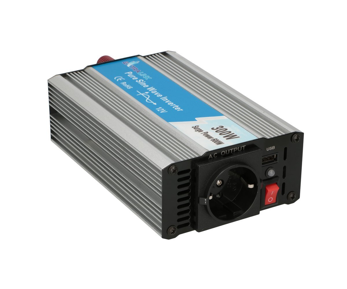 Extralink OPIP-300W | Przetwornica napięcia | samochodowa 12V, 300W czysty sinus - obrazek 2