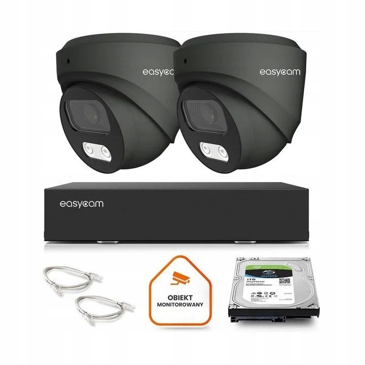 Zestaw do monitoringu IP dom kamera 2x EC-IP-D5MP30DL-G 5MPx IR40m mikrofon