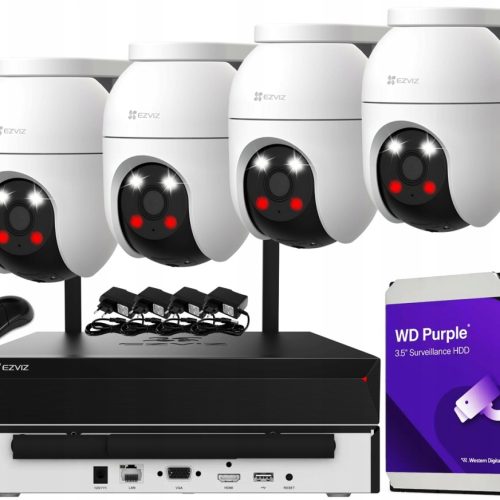 Zestaw monitoringu dom IP kamera obrotowa WiFi 4x ...