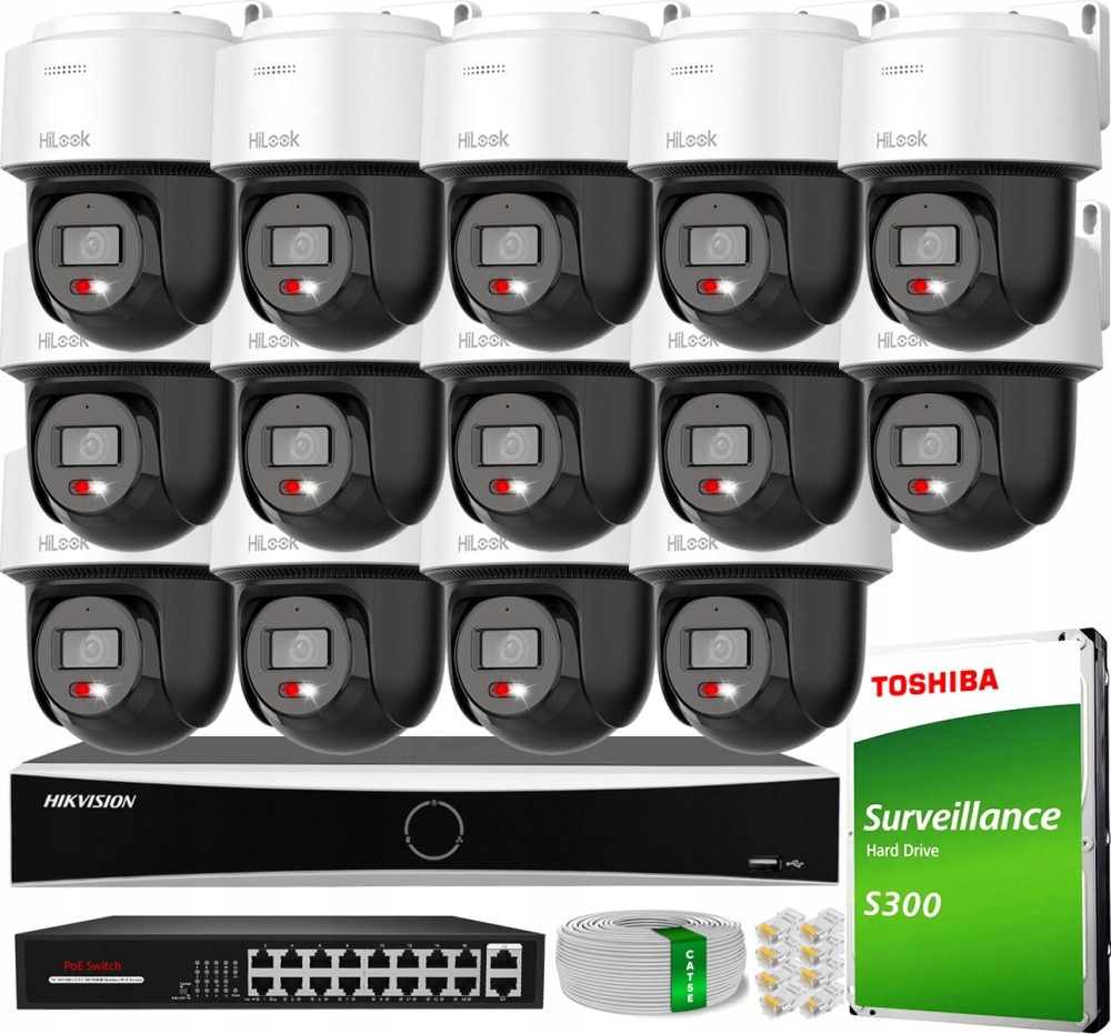 Zestaw monitoringu dom IP obrotowa kamera 14x PTZ-N2C400M-DE 4MPx IR 30 m