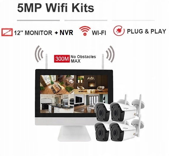 ZESTAW MONITORINGU WIFI 4 KAMERY IP 2MPX + MONITOR LCD NAGRYWARKA - obrazek 2
