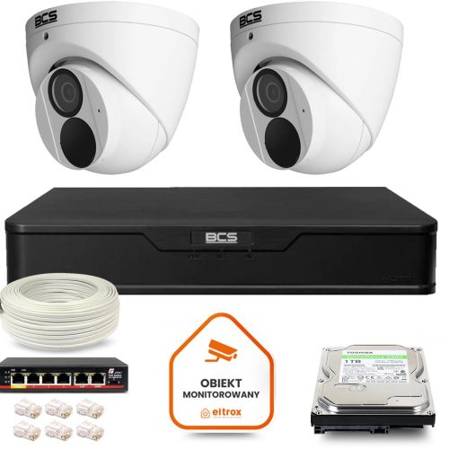 Zestaw do monitoringu kamera IP 2x BCS-P-EIP28FWR3...