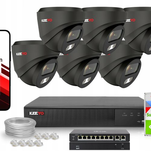 Zestaw do monitoringu IP KEEYO 6x LV-V-IP5M25DF-G-...