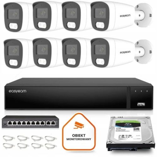 Zestaw do monitoringu dom kamera IP 8x EC-IP-B8MP3...