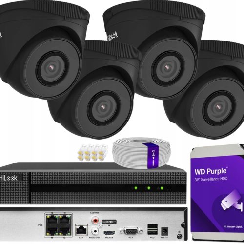 Zestaw monitoringu dom kamera IP 4x IPC-T250H BLAC...