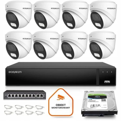 Zestaw do monitoringu IP dom kamera 8x EC-IP-D8MP3...