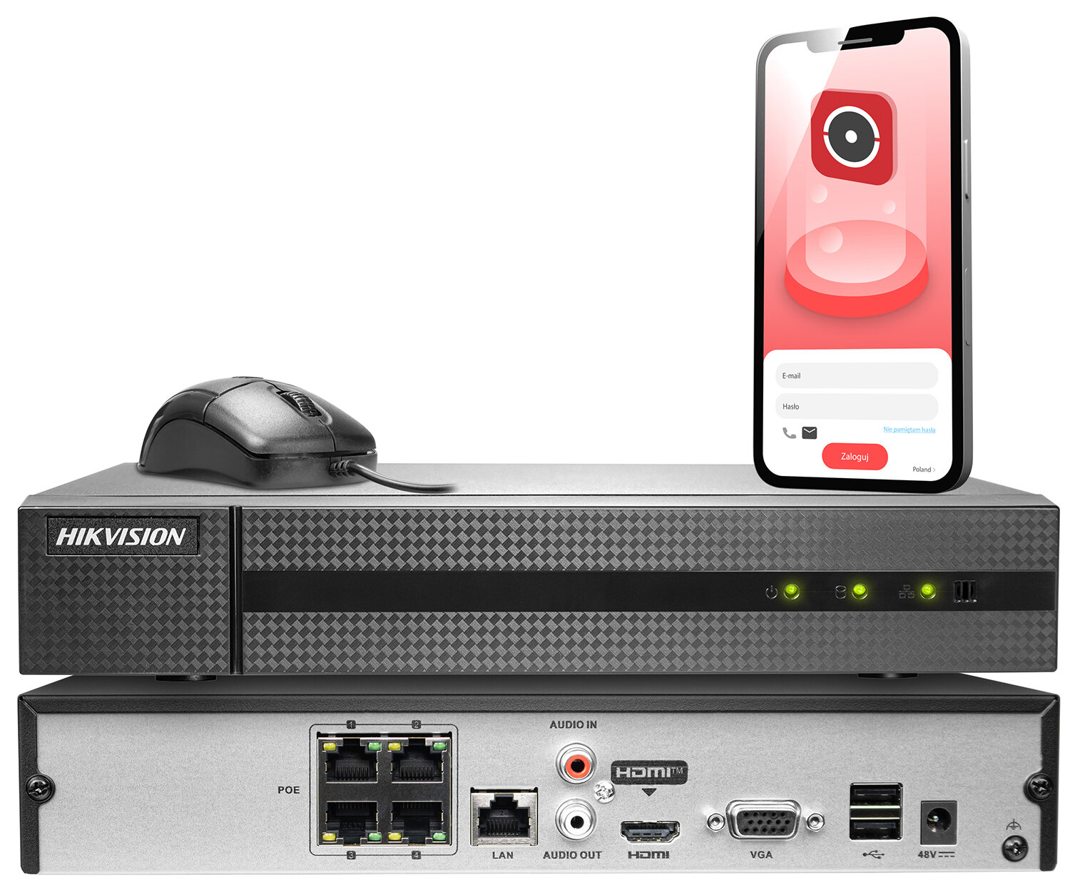 Zestaw dwóch kamer IP DS-2CD1341G0-I/PL 4 Mpx, rejestrator NVR-4CH-4MP/4P Hikvision - obrazek 5
