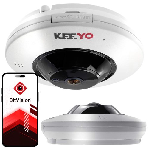 Kamera FISHEYE IP bezprzewodowa KEEYO LV-P-IP4M2FE 4Mpx IR 25m 180 stopni