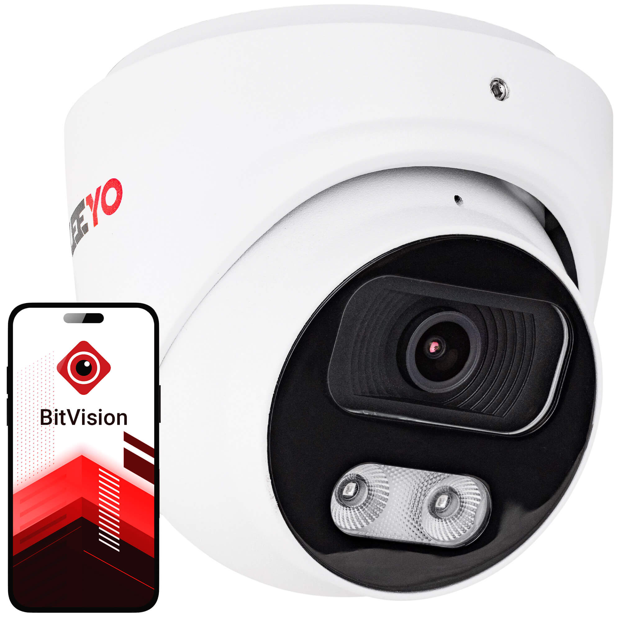 Kamera kopułowa IP KEEYO LV-V-IP5M25DF-DL 5Mpx, hybrydowe doświetlenie IR/LED