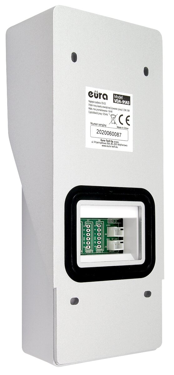 Kaseta zewnętrzna modułowa WIDEODOMOFONU EURA VDA-91A3 EURA CONNECT jednorodzinna, czytnik zbliżeniowy - obrazek 4