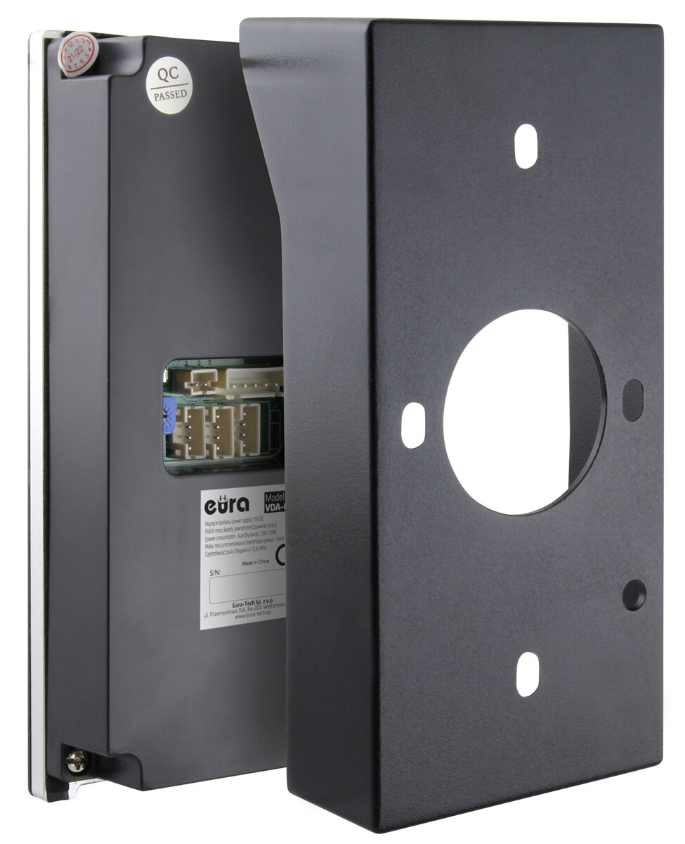 Kaseta zewnętrzna wideodomofonu EURA VDA-63C5 - trójrodzinna, czarna, kamera 1080p., czytnik RFID - obrazek 2