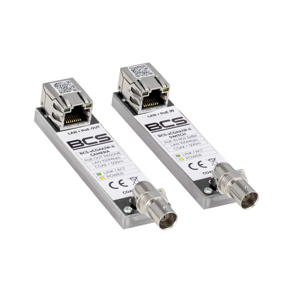 Zestaw do transmisji LAN + PoE po koncentryku 100Mbps do 500m BCS-xCOAX/IP-II - obrazek 3