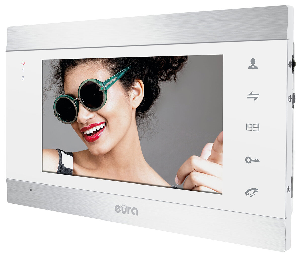 Monitor Eura VDA-01C5 - biały LCD 7'' AHD pamięć obrazów