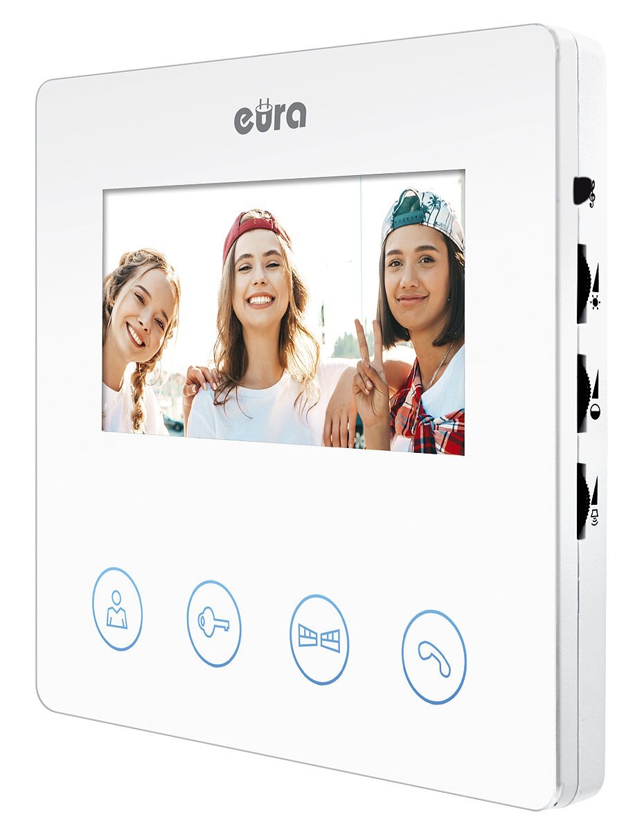 Monitor EURA VDA-52A3 - biały, ekran 4.3", obsługa 2 wejść - obrazek 2