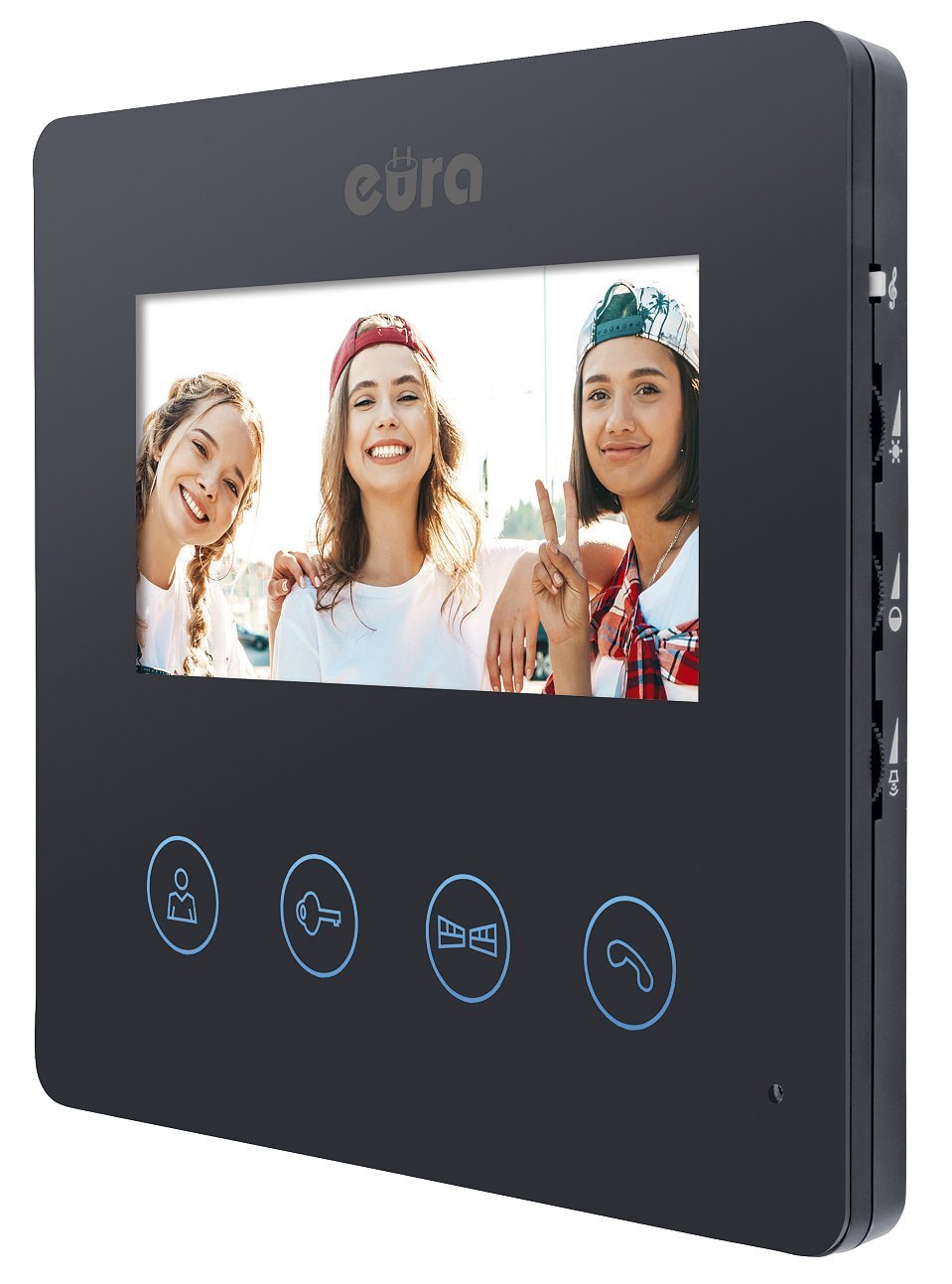 Monitor EURA VDA-52A3 - czarny ekran 4.3" obsługa 2 wejść - obrazek 2