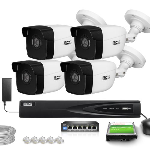 BCS View Zestaw monitoringu 4x kamera  BCS-V-TIP14...