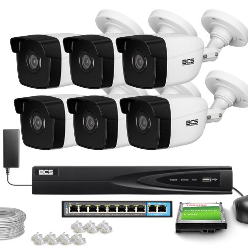BCS View Zestaw monitoringu 6x kamera  BCS-V-TIP14...