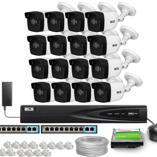 BCS View Zestaw monitoringu 16x kamera  BCS-V-TIP1...