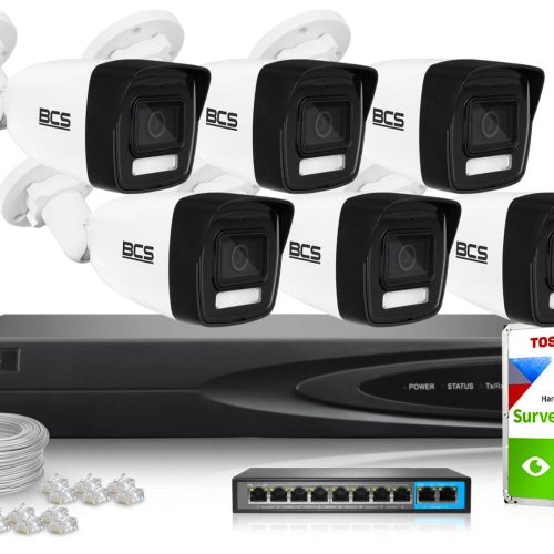 Monitoring IP BCS View 5Mpx 1TB H265 6x BCS-V-TIP1...