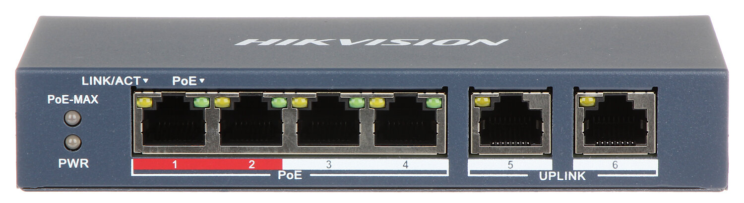 Switch POE DS-3E0106P-E/M 4-portowy Hikvision - obrazek 3