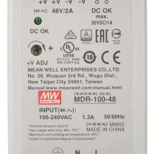 Zasilacz impulsowy MDR-100-48 MEAN WELL