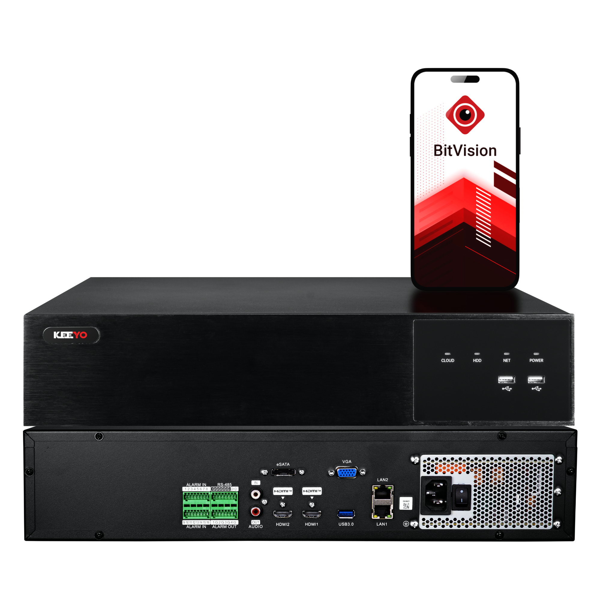 Rejestrator sieciowy KEEYO LV-V-NVR-64CH-K8 64 kanałowy 8x SATA