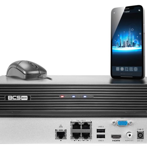 Sieciowy rejestrator 4 kanałowy BCS-B-NVR0401-4P(...
