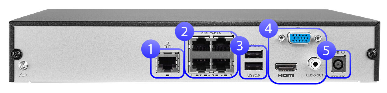 Sieciowy rejestrator 4 kanałowy BCS-B-NVR0401-4P(2.0) do 8Mpx wbudowany switch POE - obrazek 7
