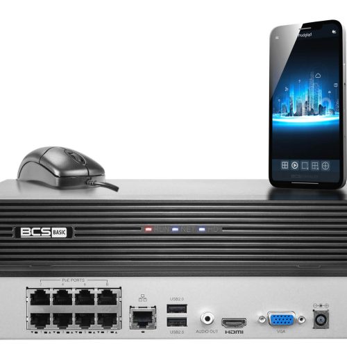 Sieciowy rejestrator 8 kanałowy BCS-B-NVR0801-8P(...