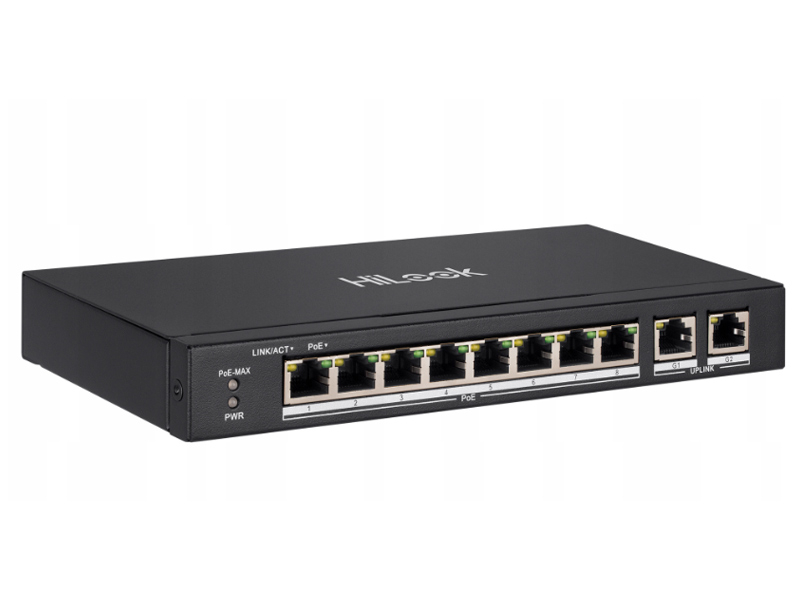 Switch SW-10-POE, 8+2, 8x 10/100 Mb/s, 60W HiLook by Hikvision - obrazek 2