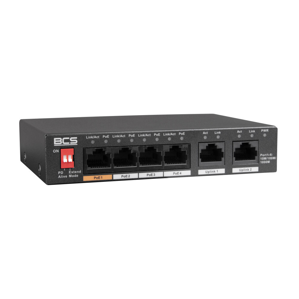 Switch PoE BCS-L-SP04G02G(2), 6 portowy