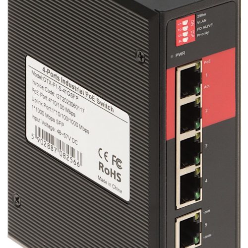 SWITCH PRZEMYSŁOWY POE GTX-P1-5-41GSFP 4-PORTOWY ...