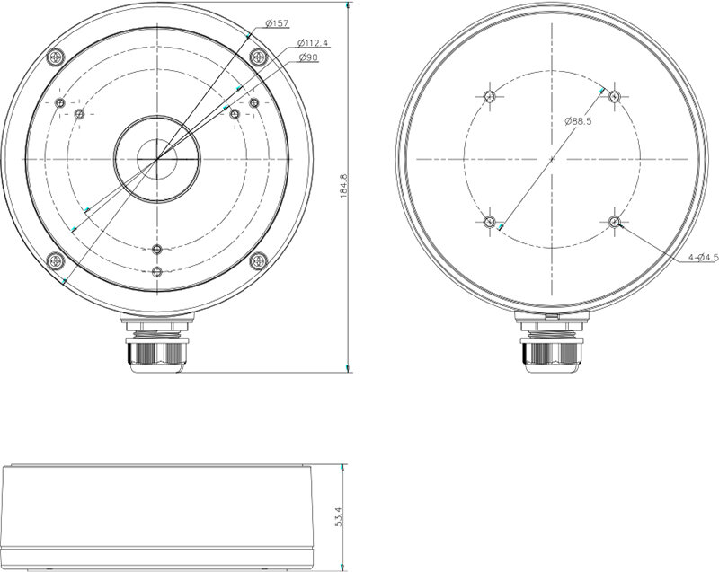 Adapter Uchwyt Puszka montażowa do kamer Hikvision DS-1280ZJ-M - obrazek 3