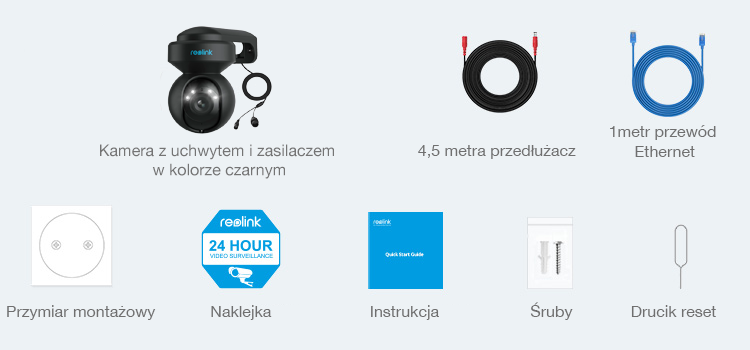 Kamera zewnętrzna Reolink E1 Outdoor czarna | obrotowa | Wifi | Czujnik ruchu z wykrywaniem postaci i pojazdów - obrazek 11