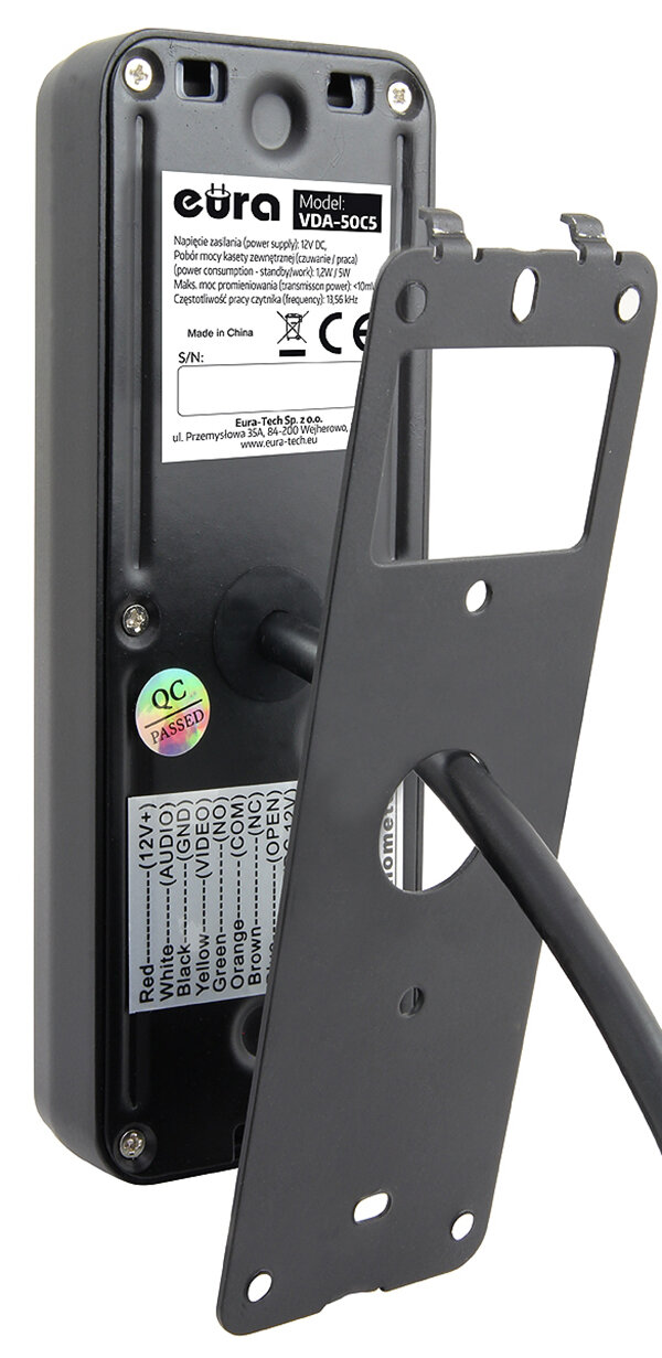 Wideodomofon Eura VDP-00C5 Biały, 2 wejścia, WiFi, Aplikacja, Czytnik - obrazek 7