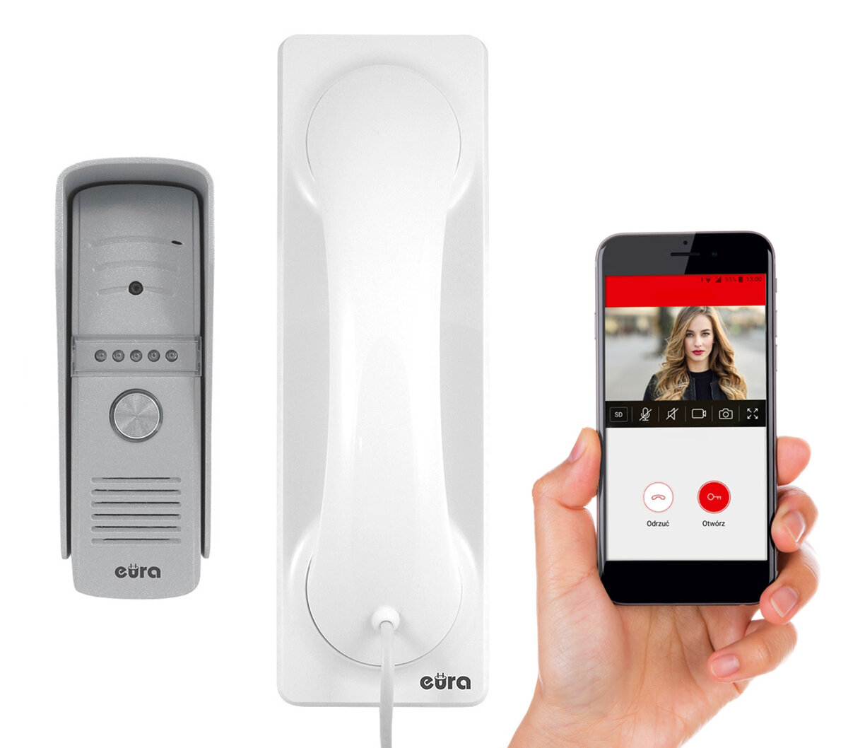 Wideodomofon EURA VDP-50A3 PROXIMA Biały, WiFi, Aplikacja
