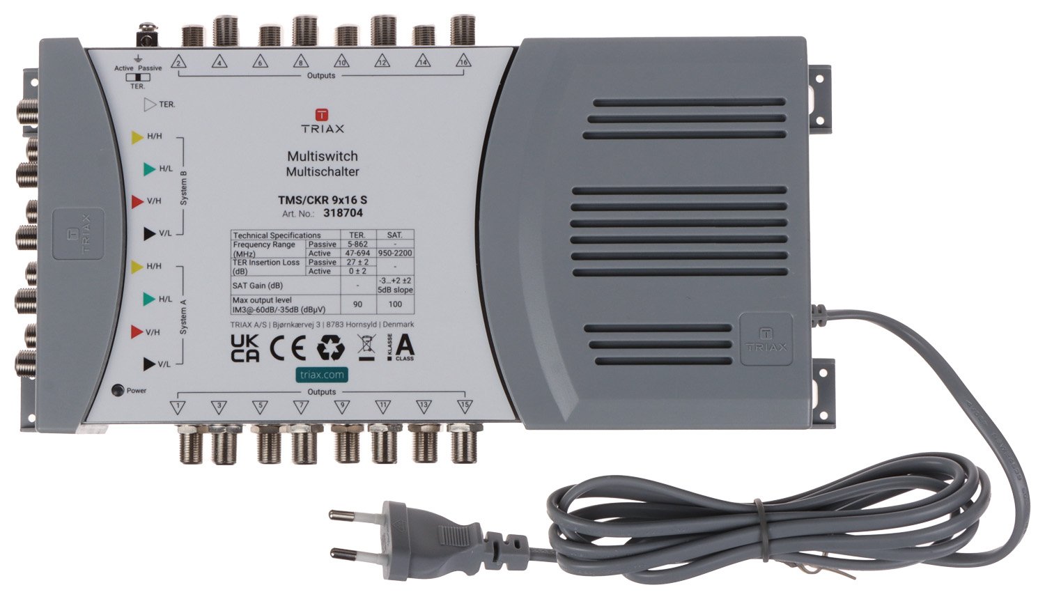 MULTISWITCH TMS-9/16S 9 WEJŚĆ / 16 WYJŚĆ TRIAX - obrazek 2