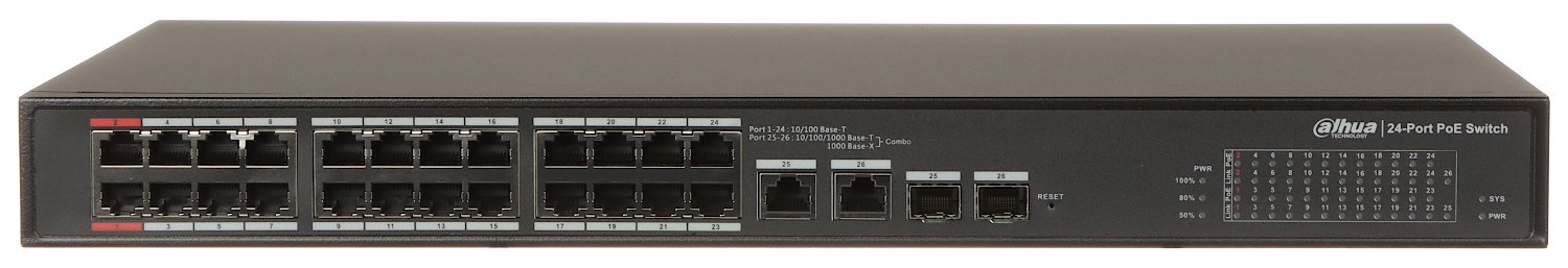 Switch PoE 24-portowy S4101-24ET2GF-360-C Dahua - obrazek 2