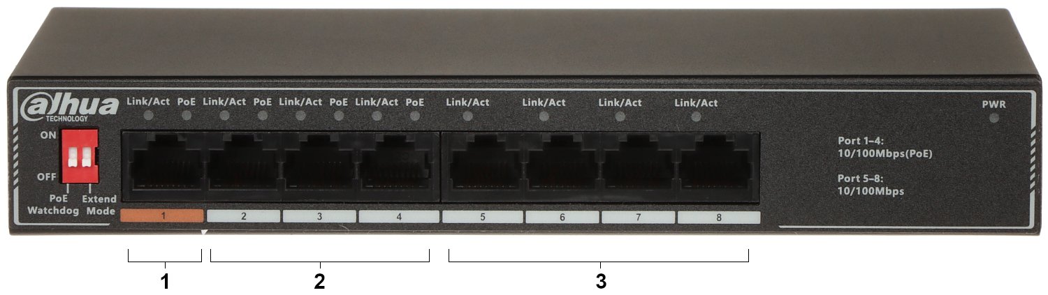 Switch PoE 8 portów SF1008LP Dahua - obrazek 2
